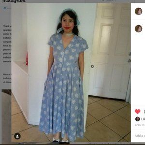 Vinatge Blue Prairie Dress